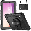 USP HDTLM19 Rugged Lenovo Tab M9 (9') Case + Screen Protector Black - Built-in-Kickstand, Adjustable Hand Strap, Shoulder Strap,5 Years Warranty