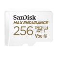 Sandisk SDSQQVR-256G-GN6IA Max Endurance 256GB microSD 100MB/s 40MB/s 20K hrs 4K UHD C10 U3 V30 -40°C to 85°C Heat Freeze Shock Temperature Water X-ray Proof SD Adapter