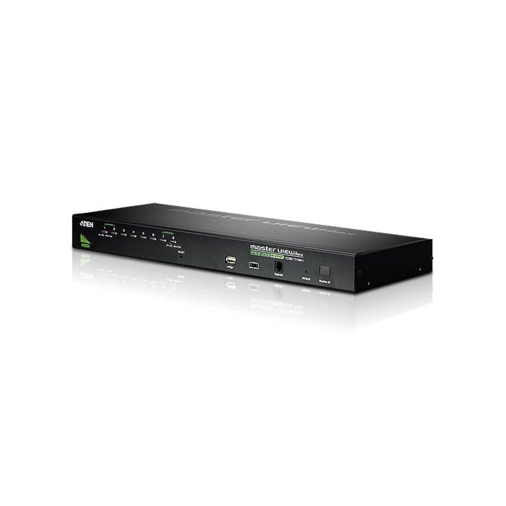 Aten CS1708A-AT-U Rackmount KVM Switch 8 Port VGA PS/2-USB, 2x Custom KVM Cables Included, Broadcast Mode, Daisy Chainable for up to 256 Devices - Image 1