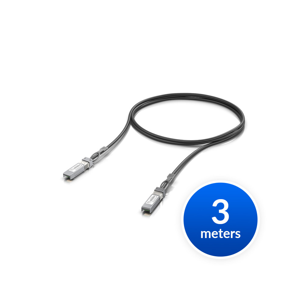 Ubiquiti UACC-DAC-SFP10-3M UniFi 10G DIRECT ATTACH CABLE (DAC), SFP+ TO SFP+, 10Gbps, (3M), 1YR - Image 1