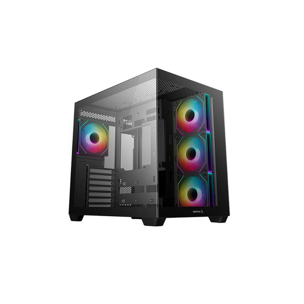 DEEPCOOL R-CG530-BKADA4-G-1 CG530 4F ATX Case, Tempered Glass, 4 Pre-Instaled Fans, USB3.0×2、Gen2 Type-C x1、Audio/Mic×1, Cable, Supports Rear Connector - Image 1