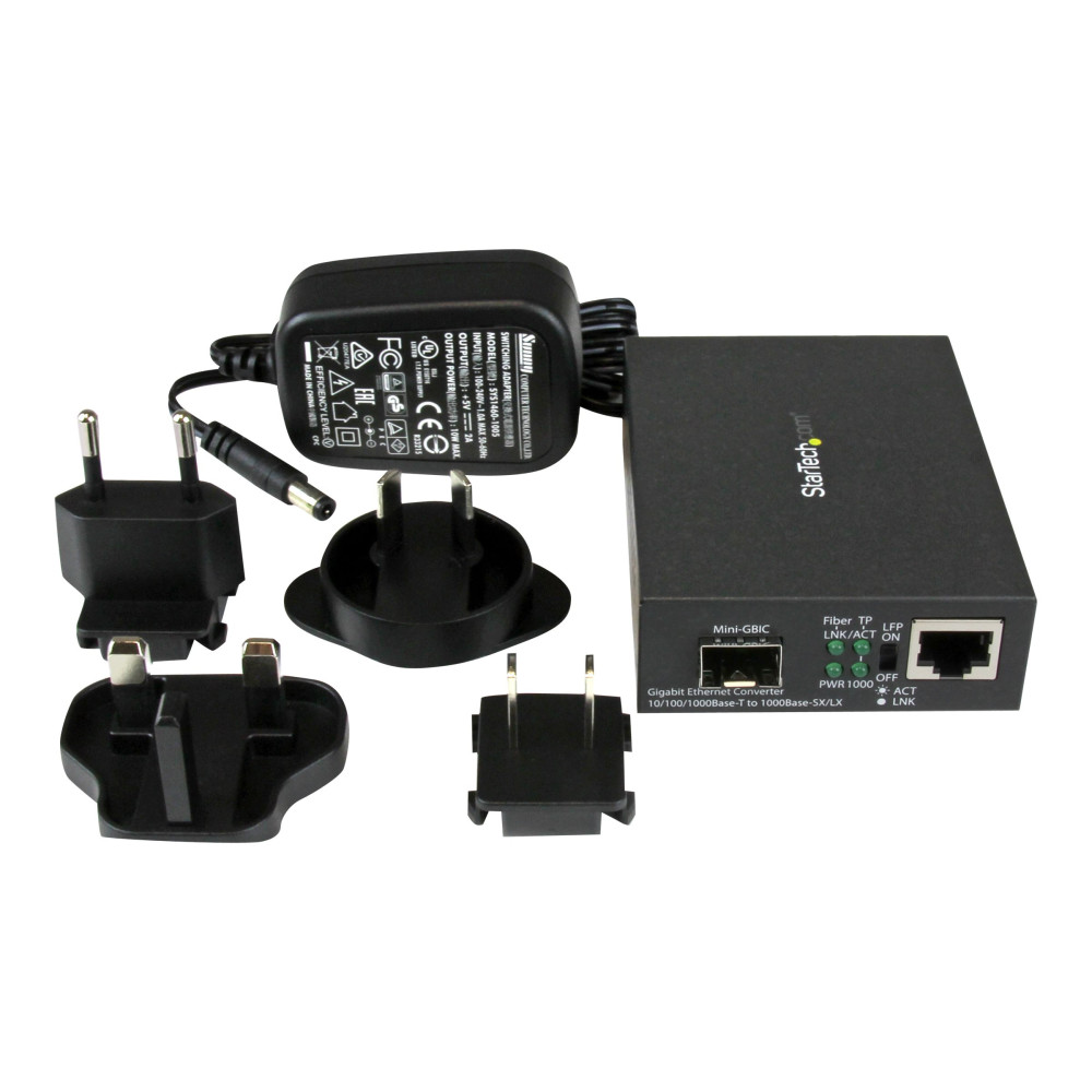 StarTech MCM1110SFP GIGABIT ETHERNET FIBER MEDIA CONVERTER, OPEN SFP SLOT, 2YR - Image 1