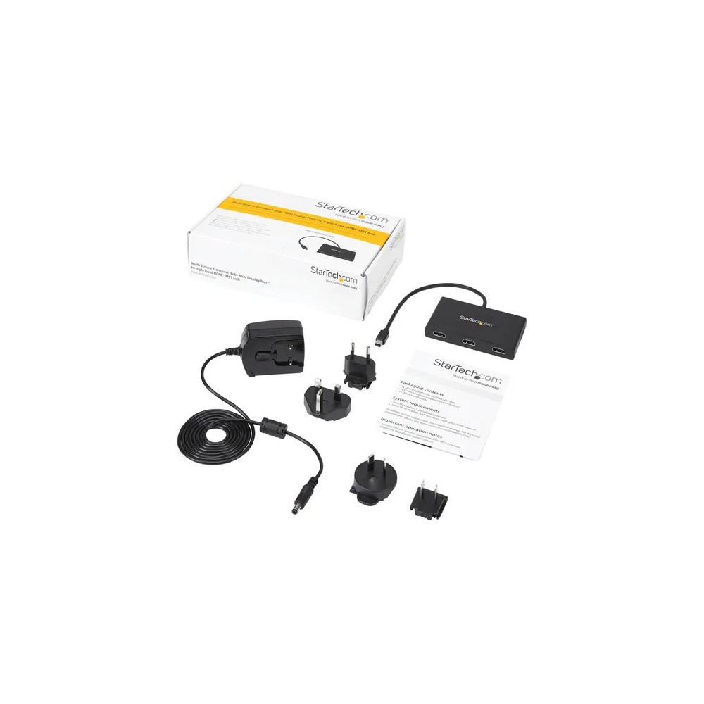 StarTech MSTMDP123HD Signal Splitter - Plastic - 30 Hz to 60 Hz - 3840 × 2160 - 15.20 m Maximum Operating Distance - DisplayPort - 3 x HDMI Out - Image 8