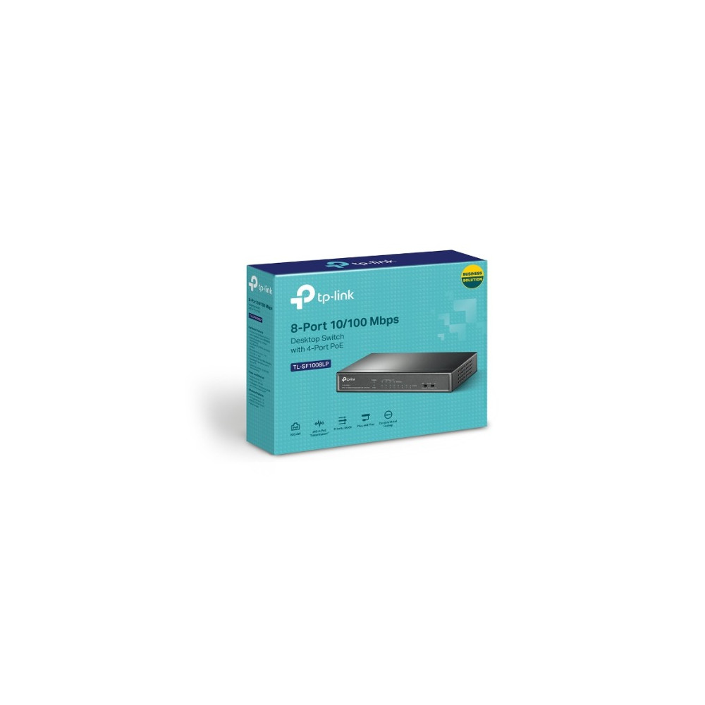 TP-LINK TL-SF1008LP (E) 8-Port 10/100Mbps Desktop Switch with 4-Port PoE, Up To 41W For all PoE Ports - Image 1