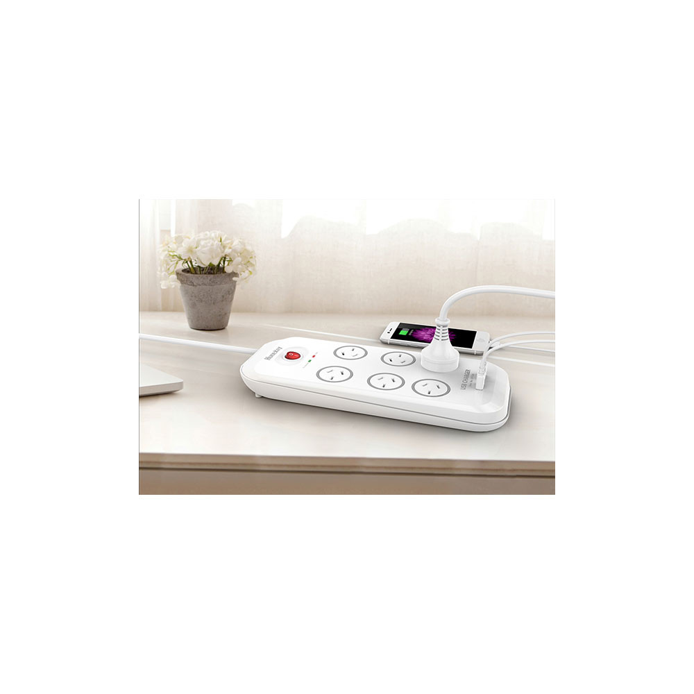 Huntkey PSUHUNSAC607 6-Outlet Surge Protector with 2 USB Charging Outlets (SAC607) - Image 7