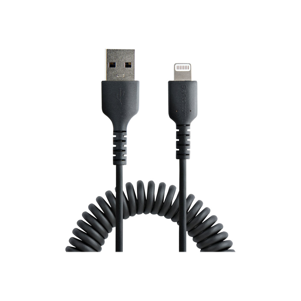StarTech RUSB2ALT1MBC 1M/3FT USB TO LIGHTNING CABLE, MFI CERTIFIED, COILED, BLACK 2YR - Image 6