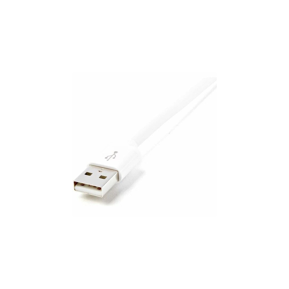 StarTech USBLT2MW 2m (6ft) Long White AppleÂ 8-pin Lightning Connector to USB Cable for iPhone / iPod / iPad - Cable for iPhone, MAC - First End: 1 x 4-pin USB Type A - Male - Second End: 1 x 8-pin Lightning - Male - 480 Mbit/s - MFI - Shielding - Image 4