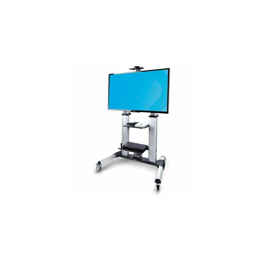 StarTech 1110C-MOBILE-TV-CART Rolling TV Cart/Stand On Wheels, For 60-100inch Flat Screens and 220lb, Height Adjustable Mobile Trolley Mount/Portable Stand - VESA-compatible, heavy-duty mobile TV stand/trolley supports flat-screen TVs from 60-10 - Image 5