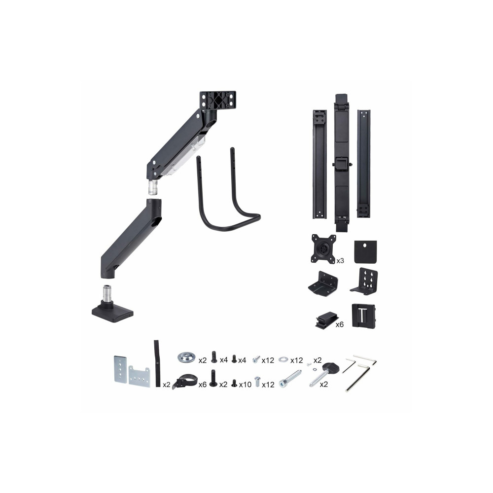 StarTech 3M1A3SG-MONITOR-ARM CROSSBAR TRIPLE MONITOR DESK MOUNT - UP TO THREE 27" MONITORS, VESA, 5YR - Image 1