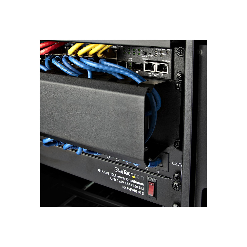 StarTech CMDUCT2U 2U SERVER RACK CABLE MGMT PANEL WITH COVER 2YR - Image 5