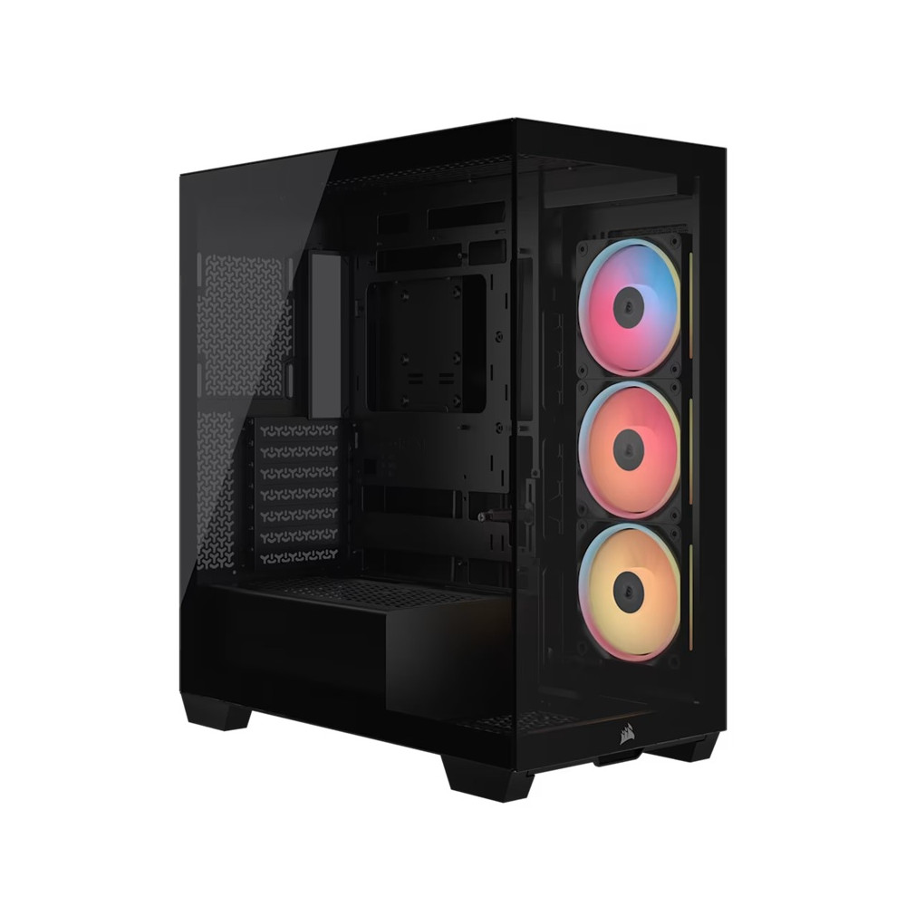 Corsair CC-9011324-WW 3500X LX-R RGB iCUE LINK Mid-Tower PC Case - Black, E-ATX, Side 360mm Rad, Glass Panels, USB-C, RS ARGB Fans, 425mm GPU, iCUE LINK Ready - Image 1