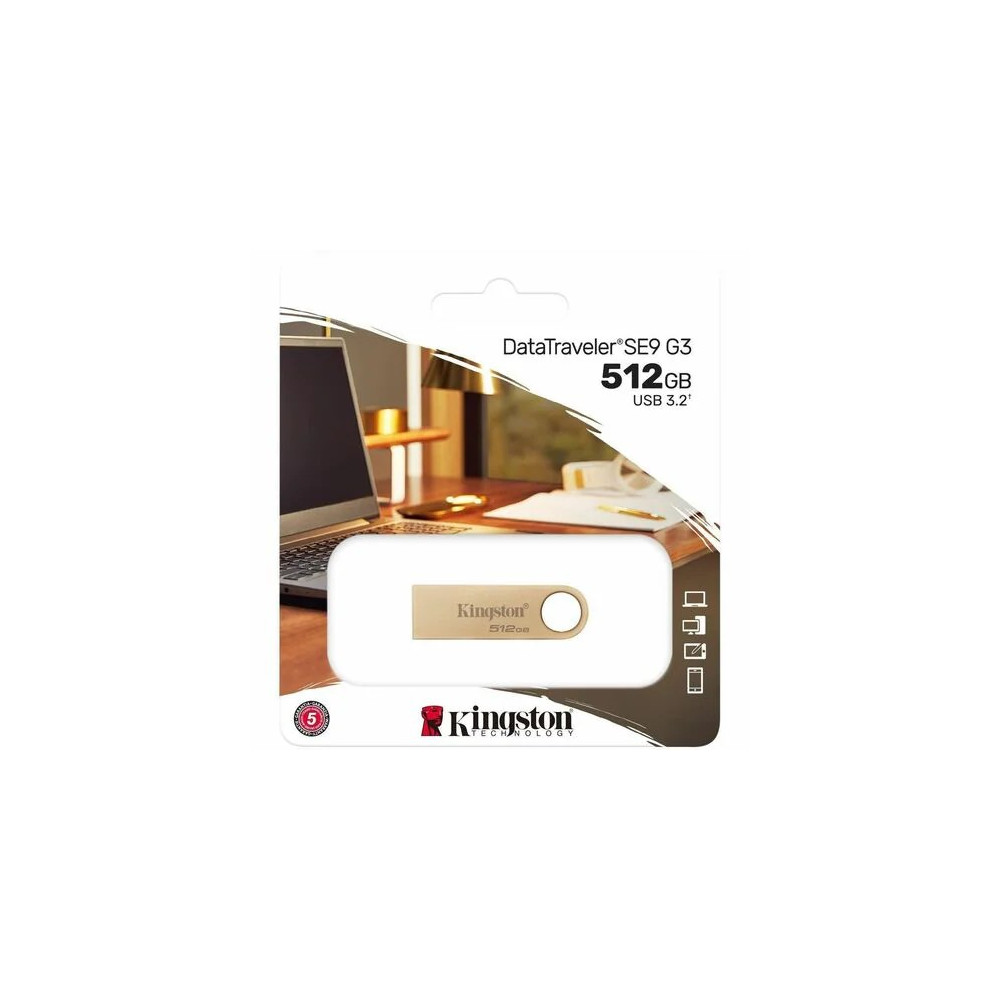 Kingston DTSE9G3/512GB DataTraveler SE9 G3 512 GB USB 3.2 (Gen 1) Type A Flash Drive - 220 MB/s Read Speed - 100 MB/s Write Speed