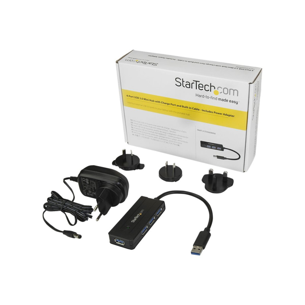 StarTech ST4300MINI 4 PORT USB 3.0 HUB, FAST CHARGE, 2YR - Image 2