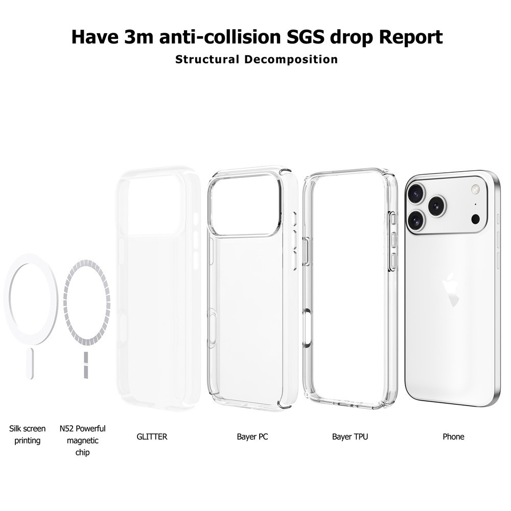 Ultimake MOBZJZMGS17PM UTIA Shockproof Transparent Case Cover With Magnetic Ring for iPhone 17 Pro Max - Image 4