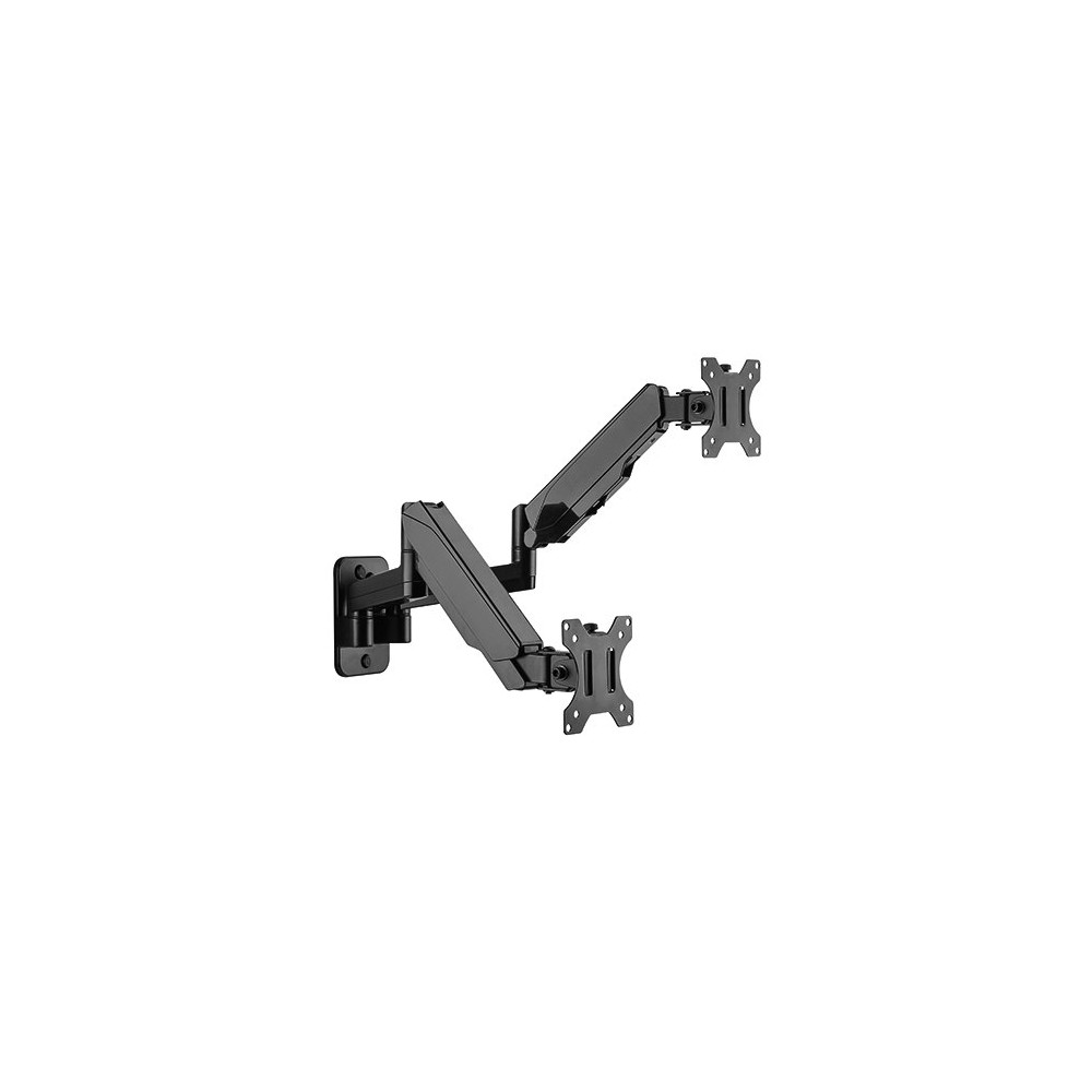 Brateck LDA30-114 Dual Monitor Wall Mounted Gas Spring Monitor Arm 17'-32',Weight Capacity (per screen)8kg, Matte Black - Image 1