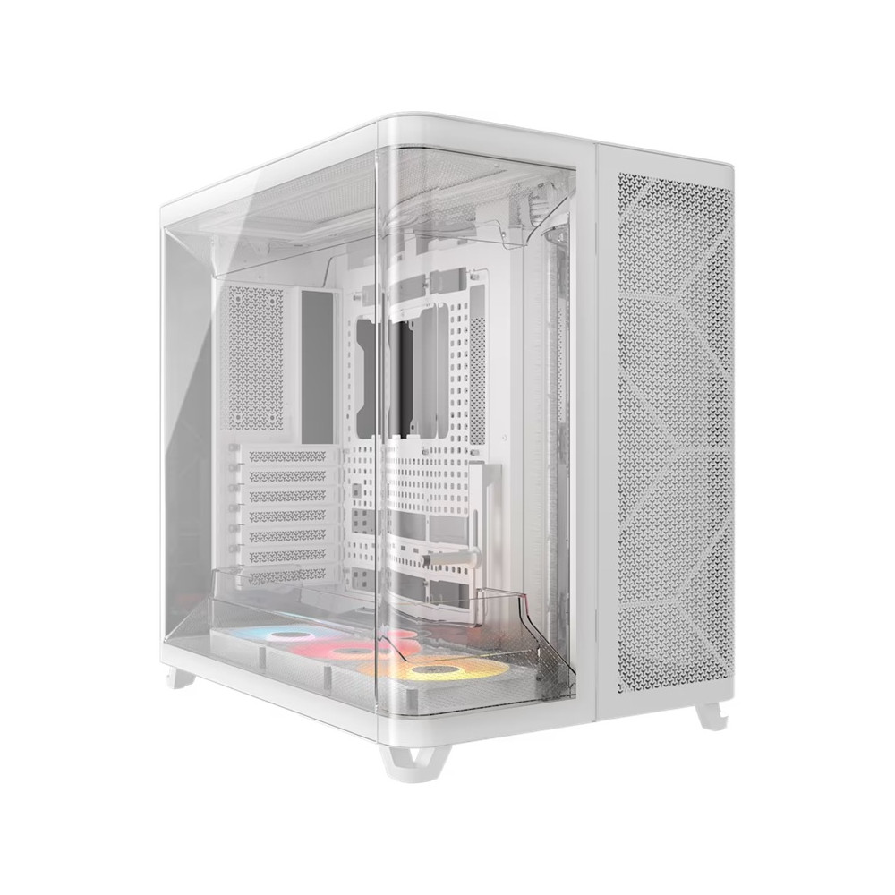 Corsair CC-9011319-WW AIR 5400 RS-R ARGB Mid-Tower ATX Case - White, Triple-Chamber, 360mm Rad Support, Glass Panels, USB-C, ATX/E-ATX, 2x SSD, 1x HDD - Image 1