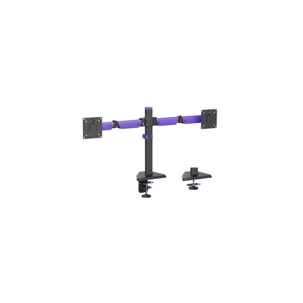 Brateck LDT89-C024 Matte Black Amethyst Articulating Gaming Dual Monitor Arm, Fit Screen Size: 17'-32', Screen Quantity: 2 - Image 1