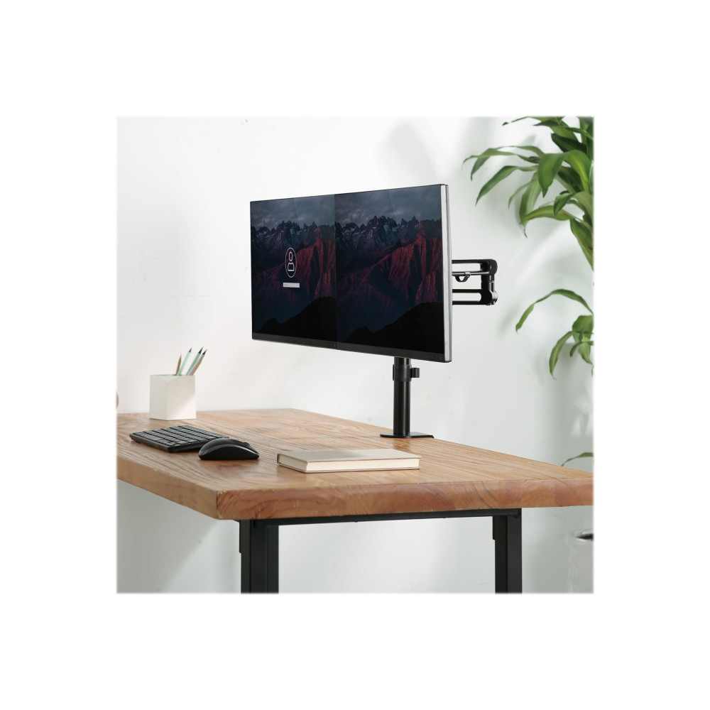 StarTech ARMDUAL3 DUAL MONITOR DESK MOUNT, UP TO 32", ARTICULATING, H/ADJ, VESA, 5YR - Image 1