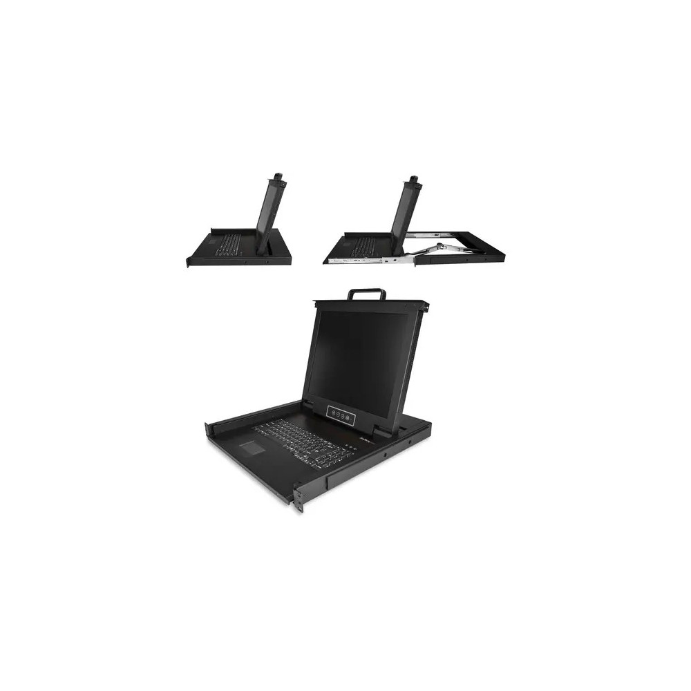 StarTech RKCONS1701 Rackmount KVM Console - Single Port VGA KVM with 17" LCD Monitor for Server Rack - Fully Featured Universal 1U LCD KVM Drawer w/Cables & Hardware - USB Support - 50,000 MTBF - Image 2
