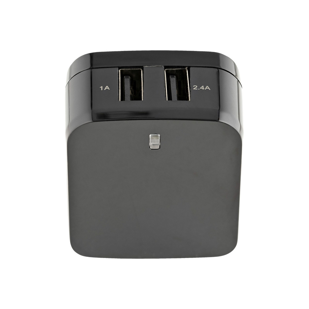 StarTech USB2PACBK DUAL PORT USB WALL CHARGER 17W/3.4A TRAVEL CHARGER 110V/220V 2YR - Image 1