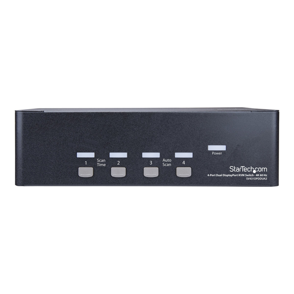 StarTech SV431DPDDUA2 4 PORT DUAL DISPLAYPORT KVM SWITCH, USB, AUDIO, NO CABLE, 2YR - Image 1