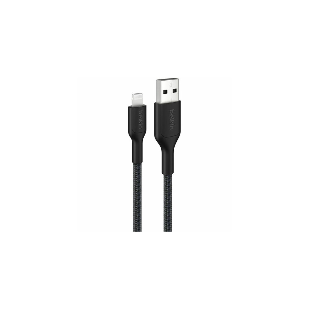Belkin CAA020FQ2MBK BoostCharge Pro 2 m Lightning/USB Data Transfer Cable - Cable for iPhone, iPad Air, iPad mini, iPad Pro, Charger - First End: 1 x USB Type A - Male - Second End: 1 x Lightning - Male - 480 Mbit/s - MFI - Black - Image 1