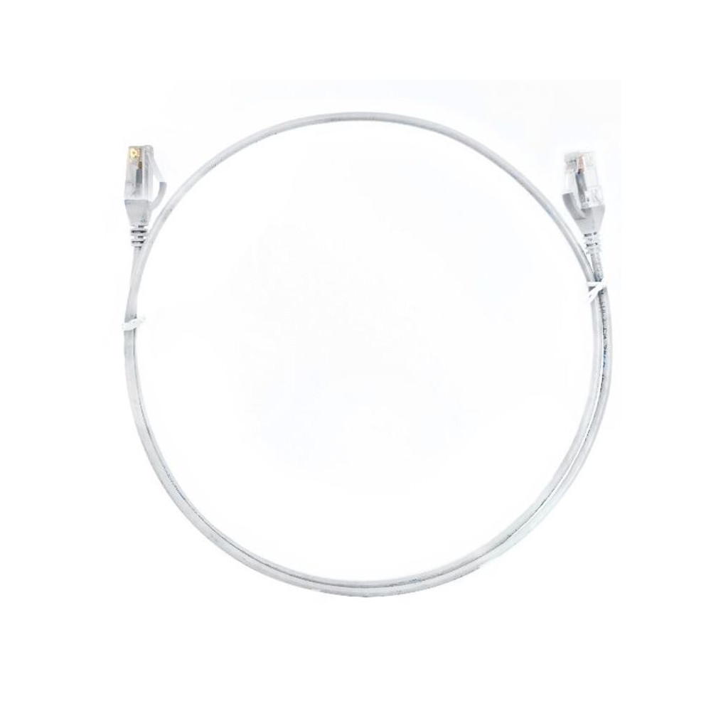 8ware CAT6THINWH-2M CAT6 Ultra Thin Slim Cable 2m / 200cm - White Color Premium RJ45 Ethernet Network LAN UTP Patch Cord 26AWG for Data - Image 1