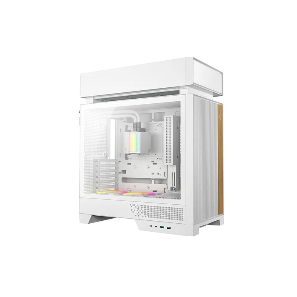 DEEPCOOL R-CL6600-WHNNA0-G CL6600 White Innovative Compartmentalised ATX Case, Pre-installed 360mm Liquid Cooler, Up To 388mm GPUs, BTF, 7 Expansion Slots - Image 1