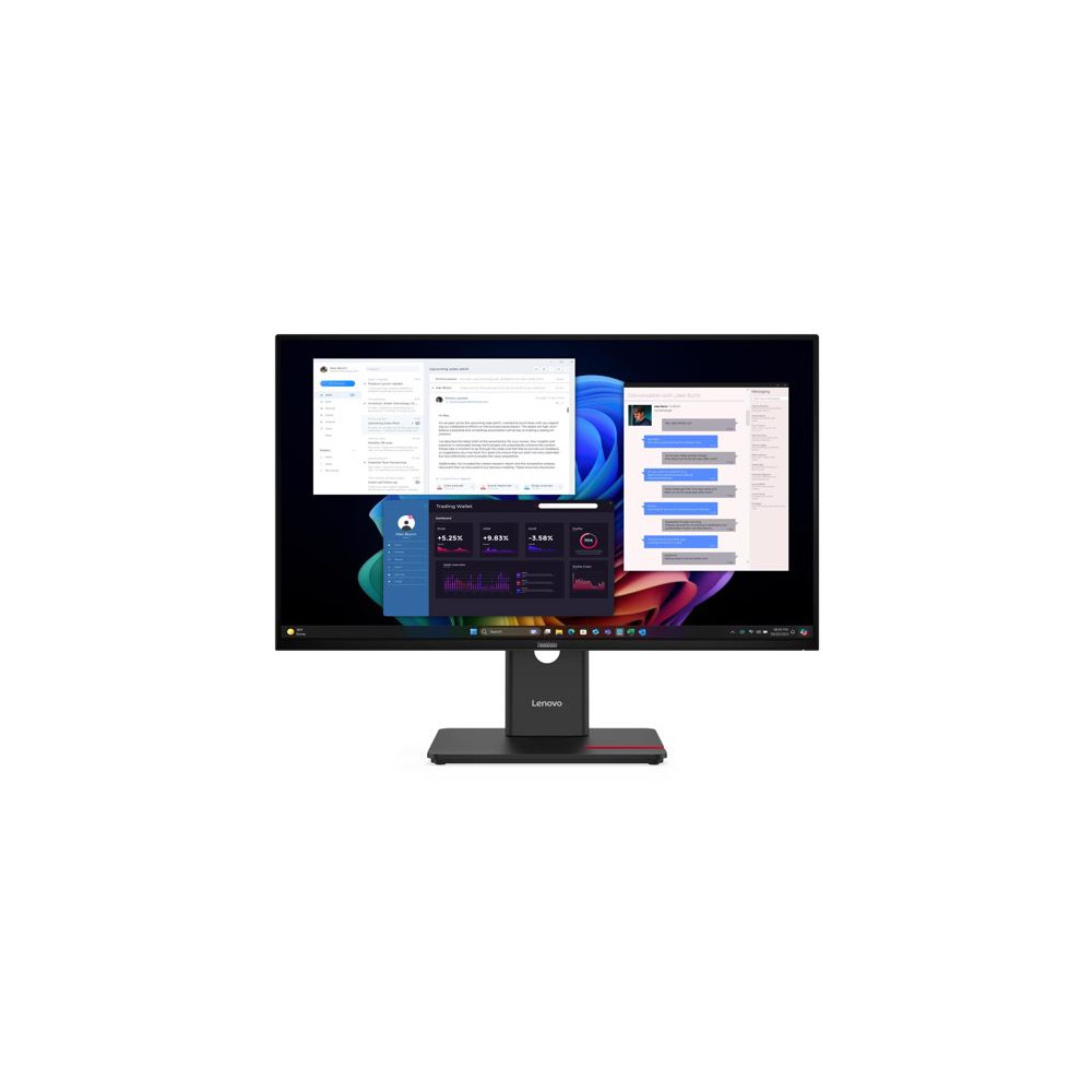 Lenovo 64AFGAR2AU ThinkVision T27UD-40 27' UHD USB-C Dock Monitor 4K 3840x2160 16:9 Height Adjustable Tilt Swivel Pivot 100W PD 3xUSB3.2 Hub RJ45 LAN DP HDMI VES - Image 1