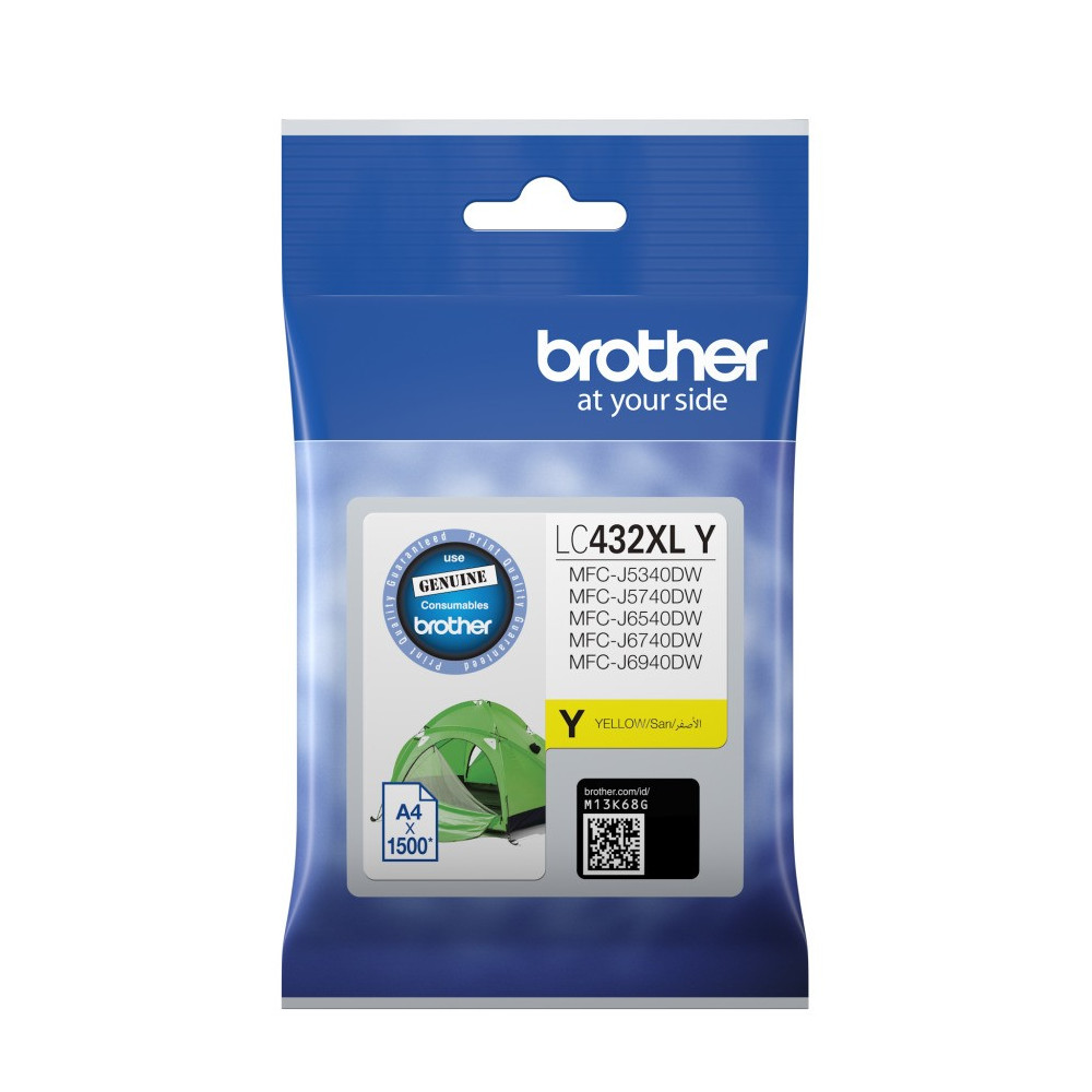 Brother LC-432XLY Yellow Ink Cartridge to Suit Mfc-j5340dw/mfc-j5740dw/mfc-j6540dw/mfc-j6740dw/mfc-j6940dw -up to 1500 Pages - Image 1
