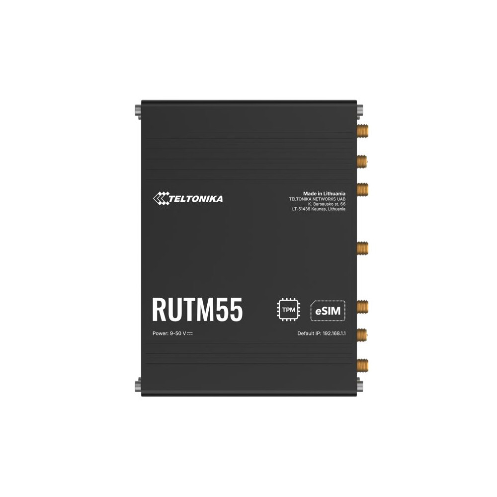 Teltonika RUTM55000000 RUTM55 Dual 5G Router, Dual SIM & eSIM™, Telit 5G Modem, Auto-Failover, Ethernet, Serial (RS232, RS485), 3-PIN POWER INPUT - Image 1
