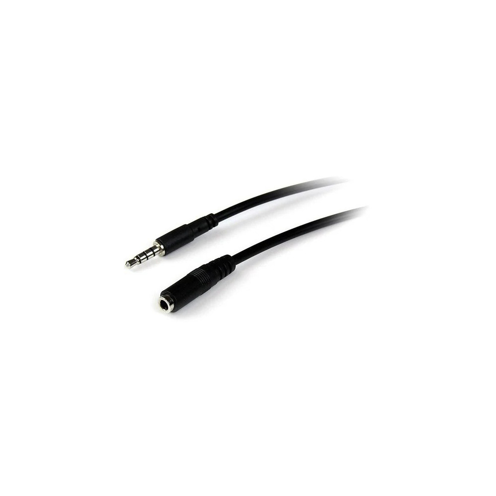StarTech MUHSMF2M 2m 3.5mm 4 Position TRRS Headset Extension Cable - M/F - Cable for Headphone, Headset, iPhone - First End: 1 x Mini-phone Audio - Male - Second End: 1 x Mini-phone Audio - Female - Extension Cable - Shielding - Black