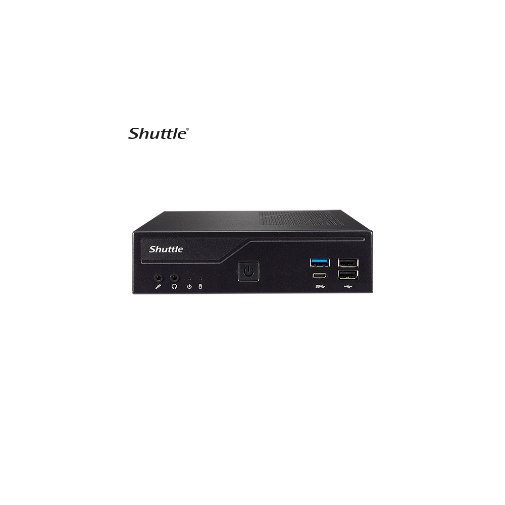 Shuttle DH610V2 DH610 V2 Slim Mini PC 1L Barebone - Intel 12th/13th/14th Gen , 2xDDR5 (max96g), 2.5' HDD/SSD bay, 2xLAN (1G & 2.5G), 2xRS232, HDMI, 2xDP, 120W - Image 1