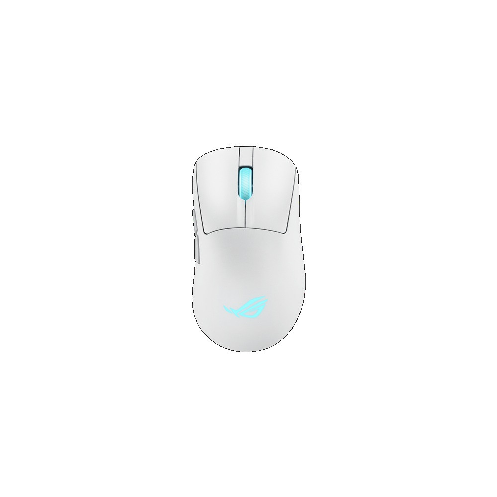ASUS ROG KERIS II ORIGIN WHITE ROG Keris II Origin Gaming Mouse Moonlight White, ROG Micro Switch II, USB/Bluetooth/RF 2.4GHz, 8000 Hz, AURA Sync, 2 m paracord - Image 1