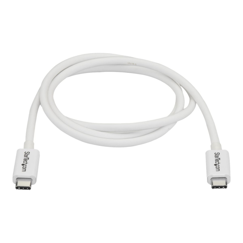 StarTech TBLT3MM1MW 1M T/BOLT3 CABLE, 20GBPS, 100W PD, WHITE, 2YR - Image 3
