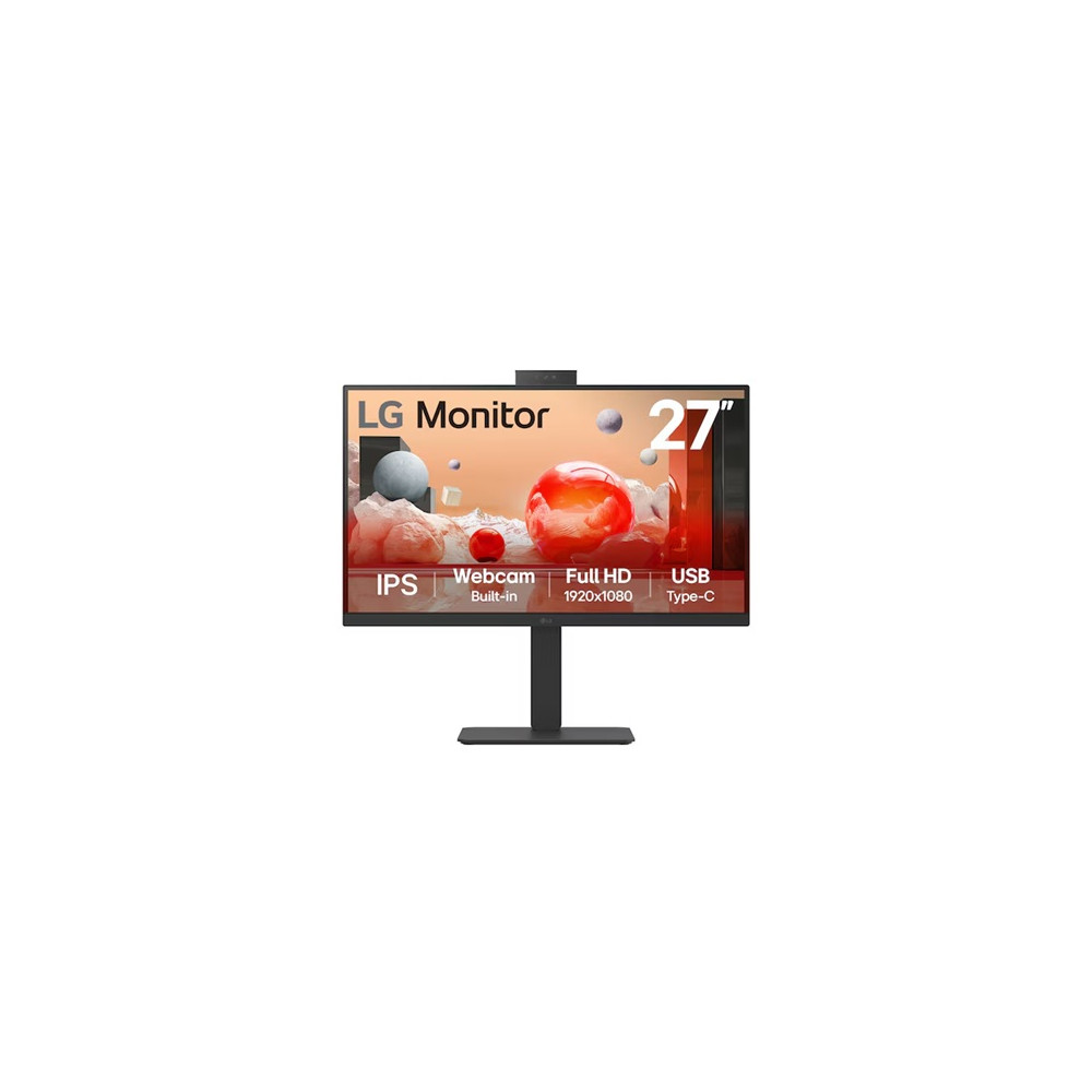 LG 27BA850-B 27' Full HD IPS100Hz Monitor, 1920x1080, Built-in Full HD Webcam/Mic/Speaker, Switch App, USB-C 90W PD, RJ45, sRGB 99%, Adj. Stand - Image 1