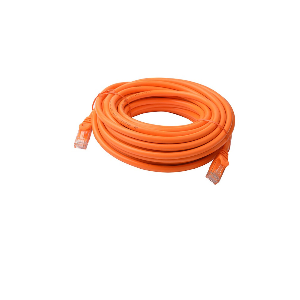 8ware PL6A-10ORG CAT6A Cable 10m - Orange Color RJ45 Ethernet Network LAN UTP Patch Cord Snagless - Image 1