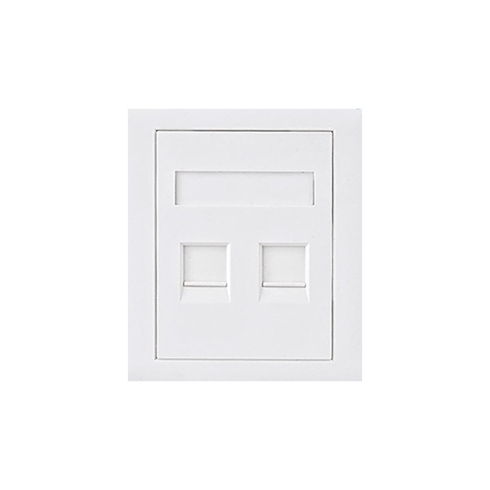 Astrotek ATP-SC-5E-2 CAT5e RJ45 Network Wall Face Plate 86x86mm 2 Port Socket Kit - Image 1