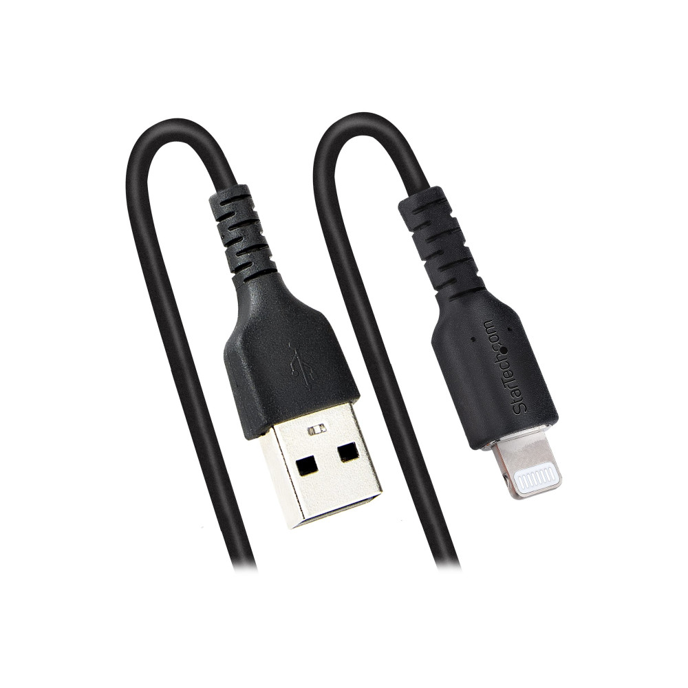 StarTech RUSB2ALT1MBC 1M/3FT USB TO LIGHTNING CABLE, MFI CERTIFIED, COILED, BLACK 2YR - Image 3