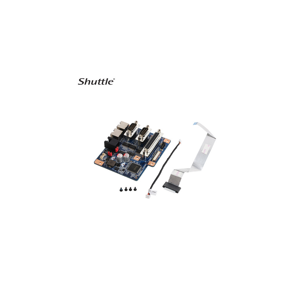 Shuttle PS01 Vertical Stand compatible with AIO P90U and X50 series. It provides an additional RJ11 type DIO Port (12V/24V) and four COM Ports - Image 1
