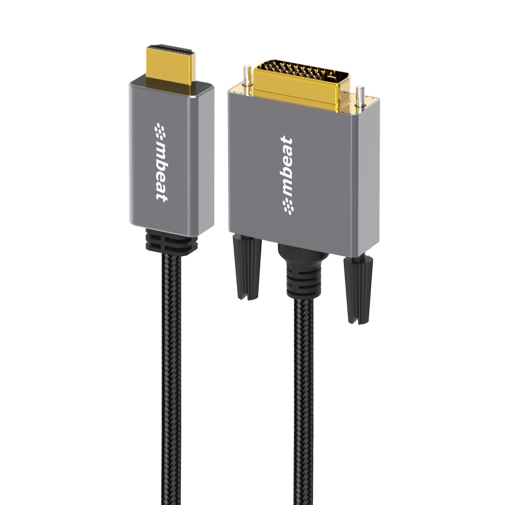 MBEAT MB-XCB-HDDVI18 Tough Link 1.8m HDMI to DVI Cable Up to 1080p@60Hz (1920×1080) Cable Length: 1.8m Package Weight: 163g - Image 1