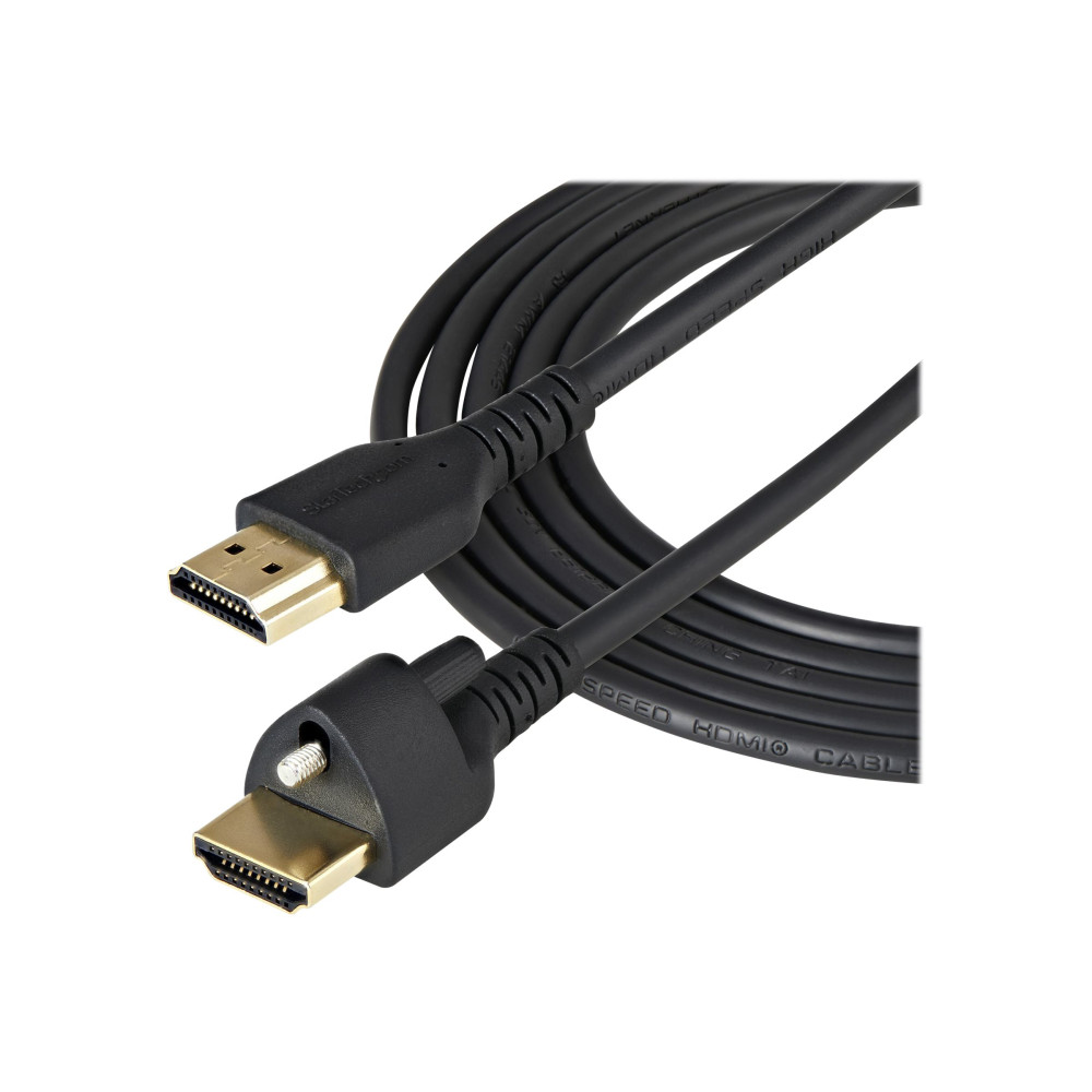 StarTech HDMM2MLS 2M HIGH SPEED HDMI 2.0 CABLE, M/M, 4K 60HZ, LOCKING SCREW, LTW - Image 2