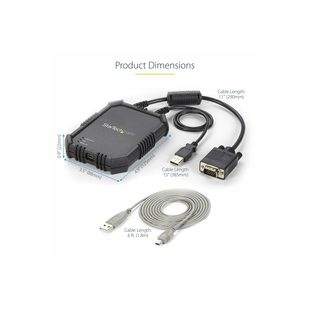 StarTech NOTECONS02X KVM CONSOLE TO USB 2.0 PORTABLE LAPTOP VGA CRASH CART ADAPTER, RUGGED, 2YR - Image 7