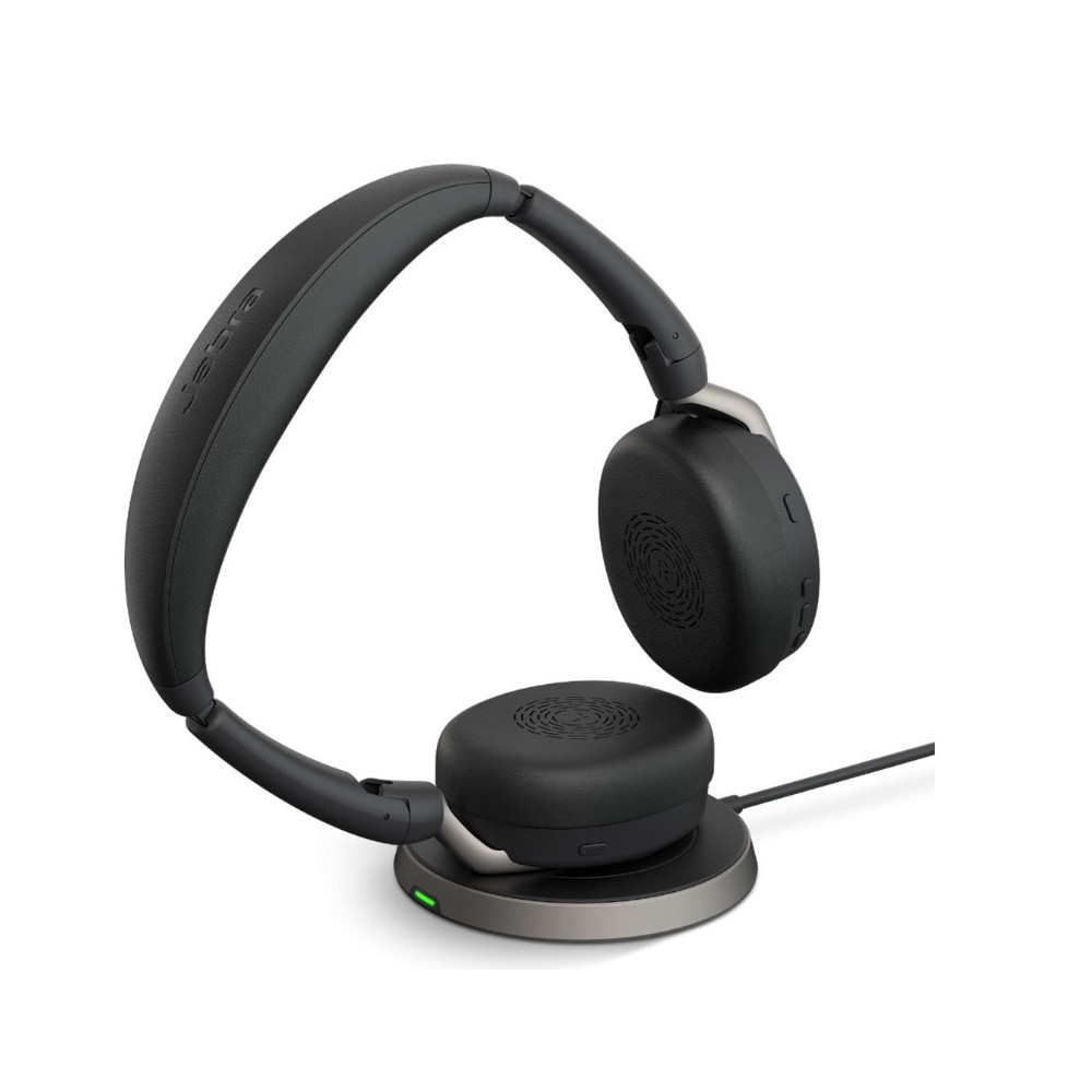 Jabra 26699-989-889 Evolve2 65 Flex UC Stereo Bluetooth Headset, Link380c USB-C Dongle & Wireless Charging Stand Included, Foldable Design, 2Yr Warranty, ANC - Image 1