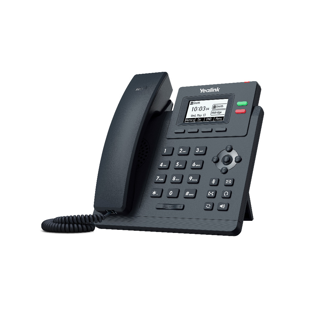 Yealink SIP-T31P T31P 2 Line IP phone Entry-level, 132x64 LCD, PoE. No Power Adapter included, Zoom, HD Voice, 5-Way Local Conference, Unified Firmware - Image 1