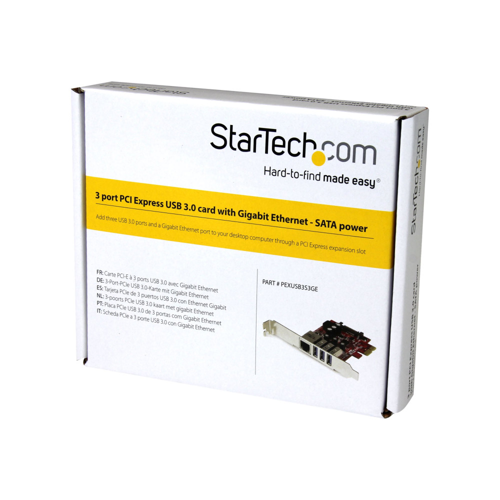 StarTech PEXUSB3S3GE 3-PORT PCI EXPRESS USB 3.0 CARD + GIGABIT ETHERNET - 5GBPS - TAA - Image 4