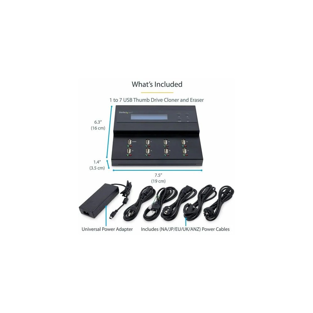 StarTech USBDUPE17 1:7 USB THUMB DRIVE DUPLICATOR AND ERASER FOR FLASH DRIVES, 2YR - Image 7