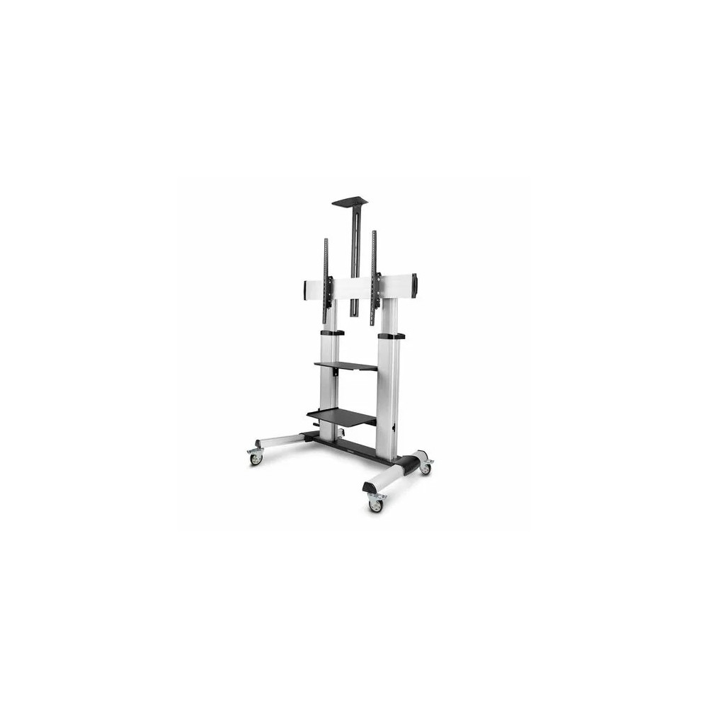 StarTech 1110C-MOBILE-TV-CART Rolling TV Cart/Stand On Wheels, For 60-100inch Flat Screens and 220lb, Height Adjustable Mobile Trolley Mount/Portable Stand - VESA-compatible, heavy-duty mobile TV stand/trolley supports flat-screen TVs from 60-10 - Image 4