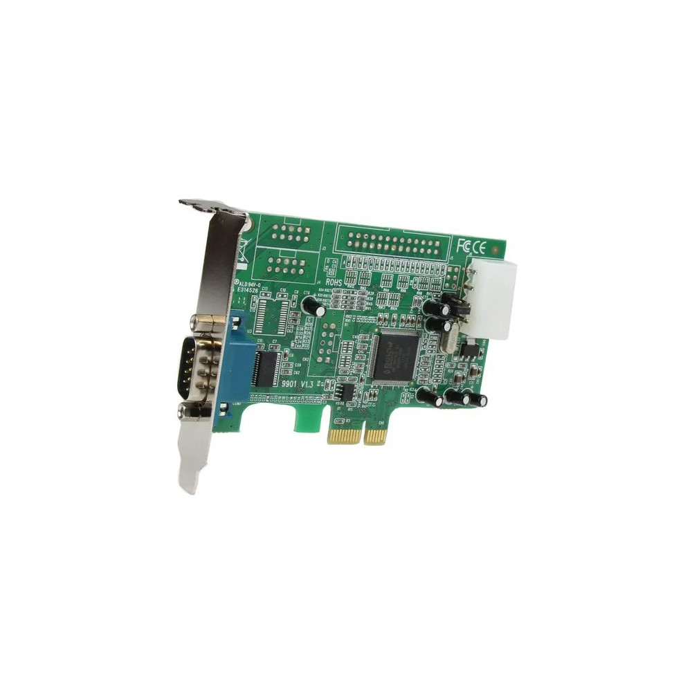 StarTech PEX1S553LP 1-port PCI Express RS232 Serial Adapter Card - PCIe Serial DB9 Controller Card 16550 UART - Low Profile - Windows/Linux - 1 port PCI Express RS232 serial controller card w/16550 UART/ASIX MCS9922CV-AA - Bi-directional speeds 921.6Kbps/