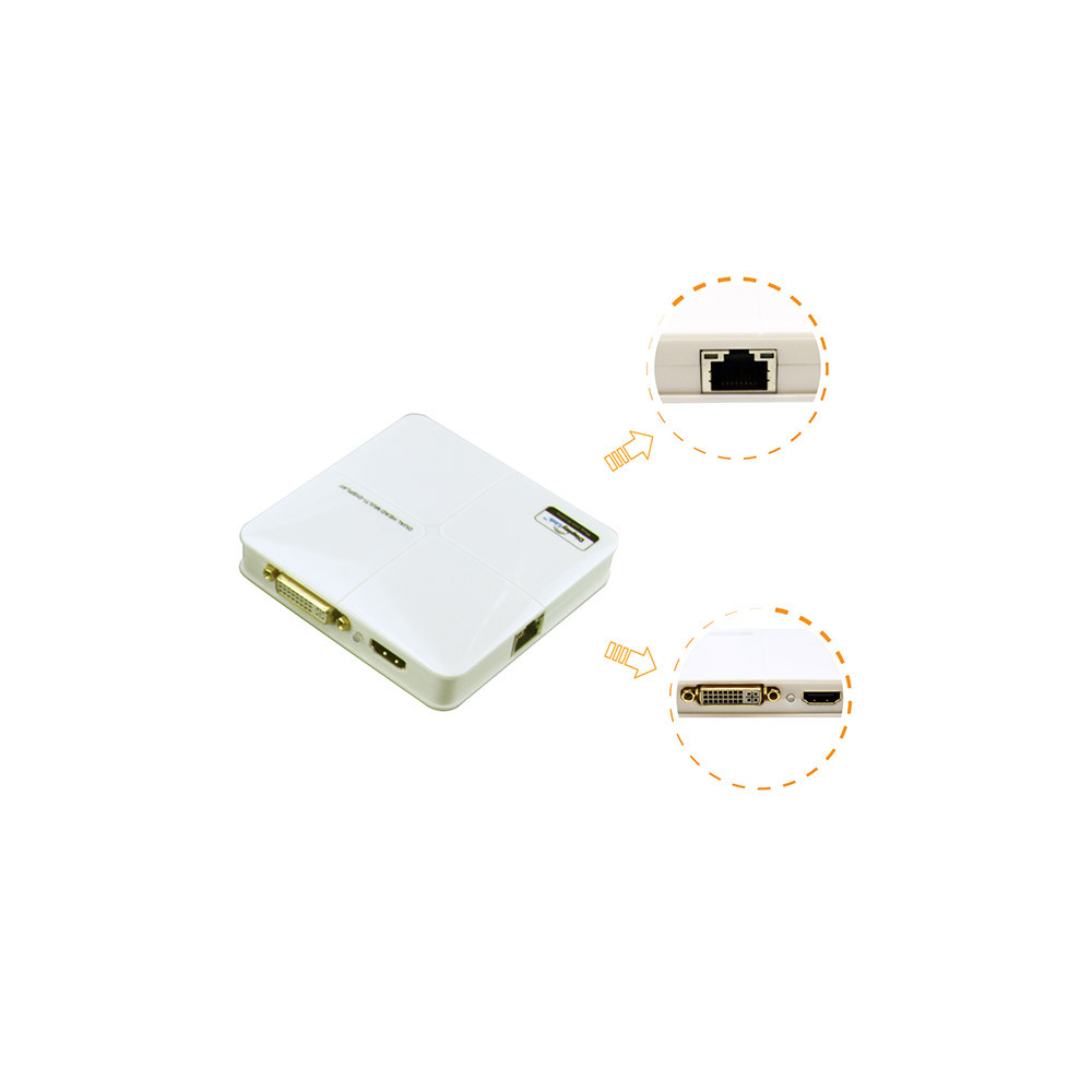 Winstars USBVGAUG39DH1W USB 3.0 Dual Head Display with Gigabit Ethernet Adapter (WS-UG39DH1) - Image 2